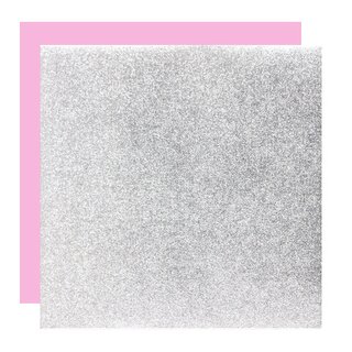 Metallic-Paper Double Color 18 cm silber-rosa, 10 Blatt