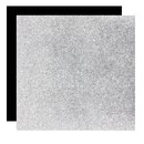 Metallic-Paper Double Color 18 cm silber-schwarz, 10 Blatt