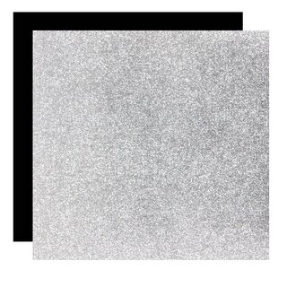 Metallic-Paper Double Color 35 cm silber-schwarz, 5 Blatt