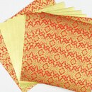 Double Color Metallic Ornament Gold-Rot 17 cm, 10 Blatt