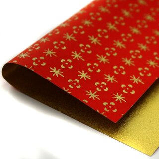 Double Color Washi Takumi rot-gold 18 cm, 5 Blatt