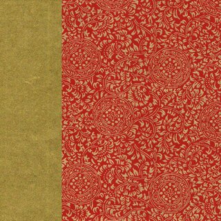 Double Color Washi Takumi Karakusa dunkelrot-gold 25 x 25 cm, 5 Blatt