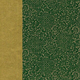 Double Color Washi Takumi Karakusa grün-gold 15 cm, 5 Blatt