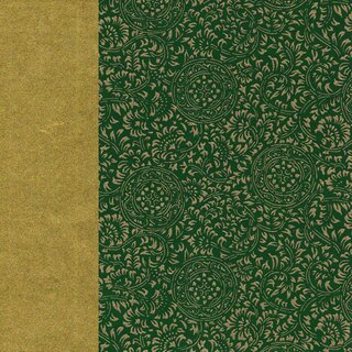 Double Color Washi Takumi Karakusa grn-gold 25 cm, 5 Blatt