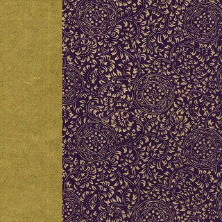 Double Color Washi Takumi Karakusa violett-gold 25 x 25 cm, 5 Blatt