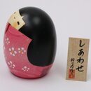 Kokeshi Shiawase, pink, 9 cm hoch