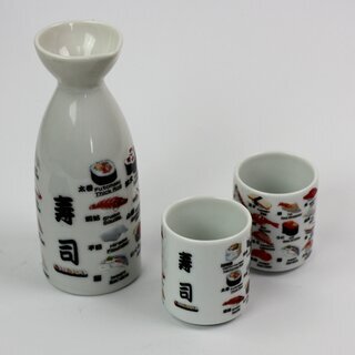 Sakeset Sushi, 1 Karaffe + 2 Becher