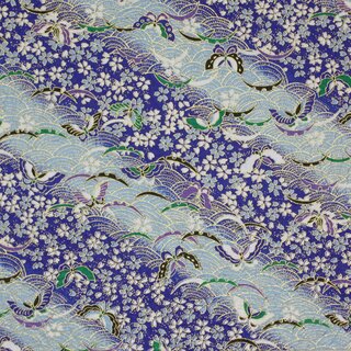 Momigami Washi Schmetterlinge, blau, 81 x 55 cm