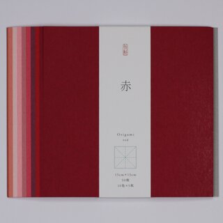 Washi rot, einfarbig, durchgefrbt, 15 cm, 50 Blatt