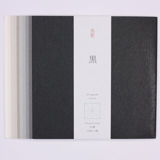 Washi schwarz, einfarbig, durchgefärbt, 9.5 cm, 50 Blatt