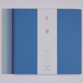 Washi blau, einfarbig, durchgefärbt, 9,5 cm, 50 Blatt