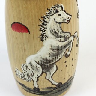 Kokeshi zum Jahr des Pferds, 19 cm hoch