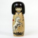 Kokeshi zum Jahr des Pferds, 19 cm hoch