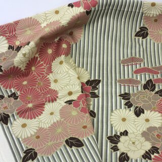 Meterware Retroflower beige, 1 m