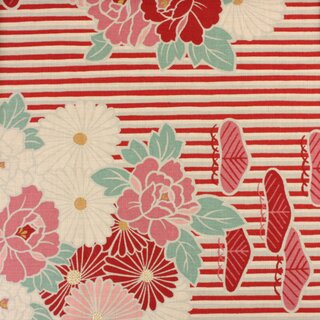 Meterware Retroflower rot, 1 m