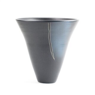 Ikenobo-Gef��, blau-anthrazit, 19 cm hoch