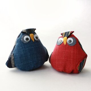 Jonglierb�lle Stoffeulen-Paar rot & blau