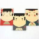 Notizblock 3er Set Kokeshi, 10,5 cm 7,5 cm