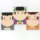 Notizblock-Set Kokeshi, 3er Set, 10,5 cm 7,5 cm