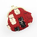 Geldbrse Manekineko, Knipsbrse, dunkelrot