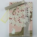 Leporello Blanko Buch Kirschblüten & Hase DIN B6