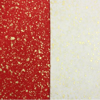 Washi Kin-Kasumi 18 cm, Rot & Wei� mit Goldsprenkeln