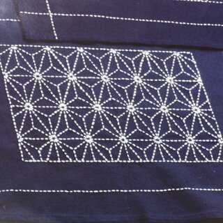 Tischset Sashiko Asa no Ha 33 x 43 cm, mit Stickgarn & Nadel