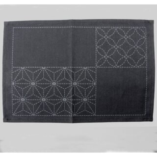 Tischset Sashiko Shippoh & Asa no Ha 24 x 34 cm, mit Stickgarn & Nadel