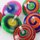Kreisel, bunt bemalt, 2er Set