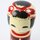 Kokeshi Ume rot - Pflaumenblüten, 17,5 cm