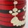 Kokeshi Ume rot - Pflaumenblüten, 17,5 cm