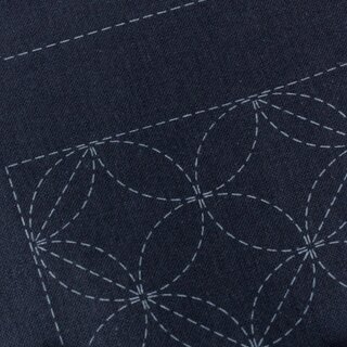 Tischset Sashiko Shippoh 33 x 43 cm, mit Stickgarn & Nadel
