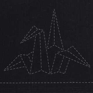 Tischset Sashiko Origami Kranich 30 x 44 cm, mit Stickgarn & Nadel