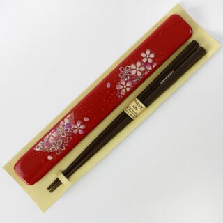 Essst�bchen mit Case Hana akari rot, St�bchen mit...