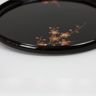Lacktablett Kaga Shunjyu - Kirschblüte & Ahorn 23,5 cm Ø