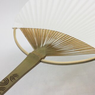 Blattf�cher Uchiwa wei� - zum bemalen & dekorieren, 37 x 24 cm