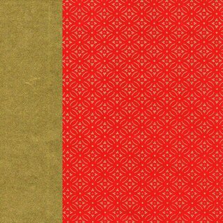 Double Color Washi TakumiHanabishi rot-gold, 25 cm, 5 Blatt
