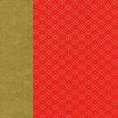 Double Color Washi TakumiHanabishi rot-gold, 25 cm, 5 Blatt