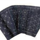 Sashiko Stickerei-Set 5 Untersetzer blau, mit Garn & Nadel