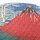 Blattfächer Uchiwa Akafuji, Hokusai, beidseitig bedruckt