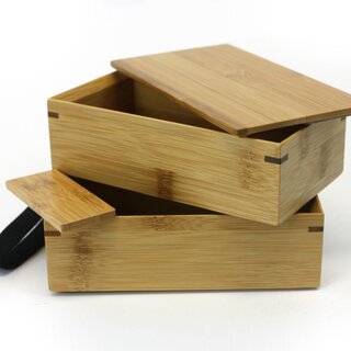 Bambus-Lunchbox, zweistckige Bentobox