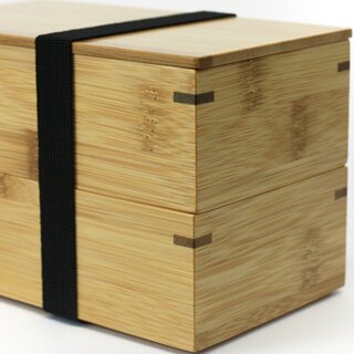 Bambus-Lunchbox, zweistckige Bentobox