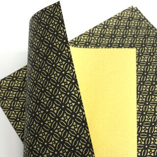 Double Color Washi Takumi Hanabishi schwarz-gold, verschiedene Gr��en