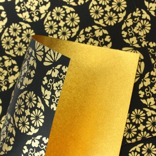 Double Color Washi Takumi Kessho schwarz 15 cm, 5 Blatt