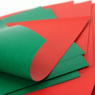 Double Color Origami 15 cm grün-rot, 100 Blatt