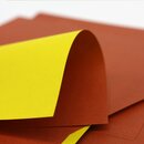 Double Color Origami 15 cm braun-gelb, 100 Blatt