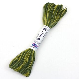 Garn für Sashiko, mehrfarbig grün-bunt 20 m