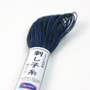 Garn für Sashiko, mehrfarbig, blau-meliert 20m