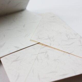 Grußkarte Fuji, Kraniche & Kirschblüten Doppelkarte mit Umschlag