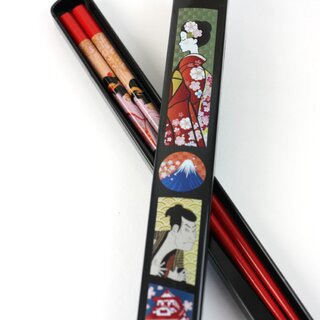 Essstäbchen mit Behälter Utamaro